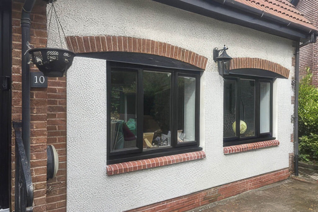 Exterior lighting or security cameras for a garage conversion