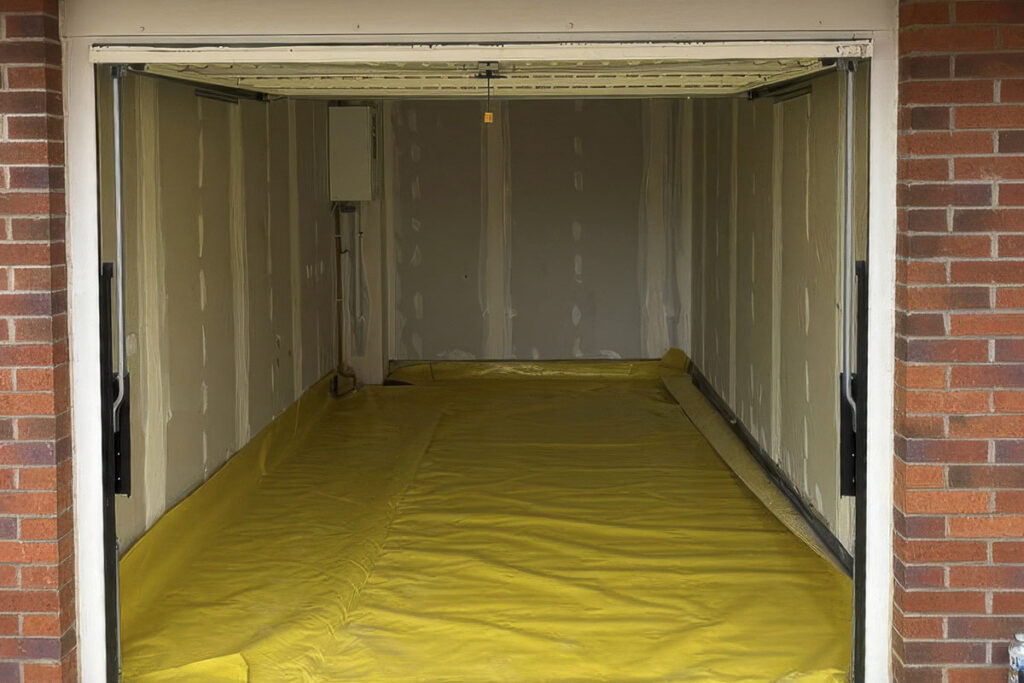 Garage door removal for a garage conversion